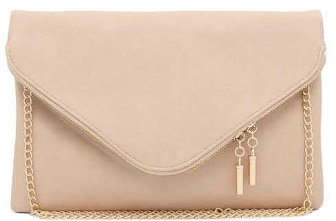 FashionPuzzle Large Envelope Clutch Bag with Chain Strap (Oversize)