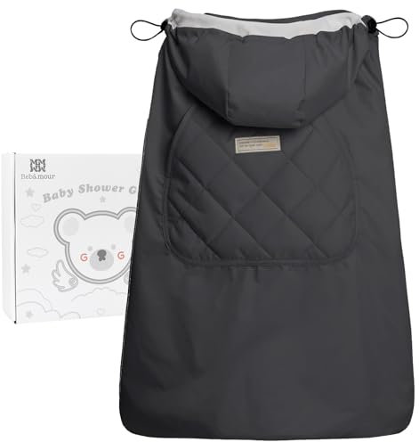 Bebear Winterbezug für Babytrage Warm Universal Hoodie Babytragebezug für alle Jahreszeiten(Grau)