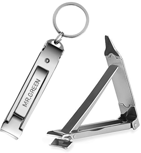 MR.GREEN Portable Nail ClippersMedical Grade Stainless Steel Foldable Nail Cutter Ultra Slim Travel Design