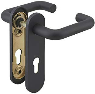 THIRARD - Ensemble de Poignées pour Serrure Encastrable - Pour Porte de Chaufferie - Type Trou de Cylindre - Usage Industrie - Carré 9 mm - Entraxes 111 mm - Finition Noir