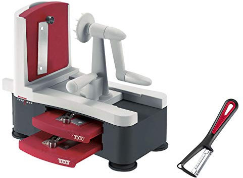 Westmark Spiralschneider im Set mit Sparschäler für Gemüsenudeln, Zoodles und Obstspiralen, Gemüseschneider mit 3 Schneideinsätzen Spiromat und Kartoffelschäler Gallant, 113322E6