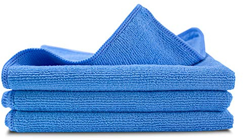 lunar. premium cleaning 3 Stück Microfasertücher KFZ Poliertücher Weich 40x40cm blau 300 GSM Reinigungstücher Präsentbox zur professionellen Autopflege Hausreinigung