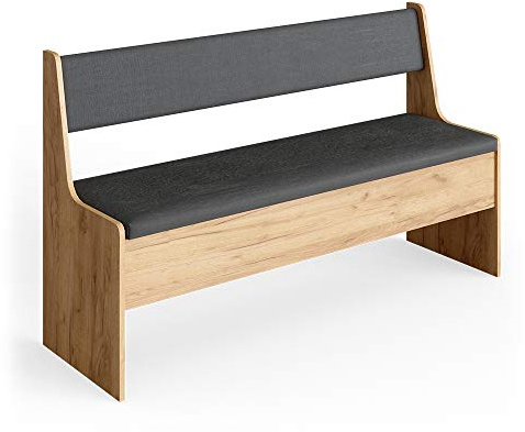 Vicco Banco de Comedor Roman, Roble Dorado, 136.6 x 41.5 cm, Apto para soluciones de Esquina Que ahorran Espacio en el Comedor
