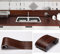 Tapetenbordüre Nussbaum Holzmaserung PVC selbstklebende Bordürenwasserdichte Wandaufkleber Küche Bad Kick Line Taille Linie Dekor-Aufkleber10x500cm