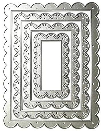 Kcibyvx Stanzmaschine Stanzschablone, Rechteckige Spitzenbordüre Scrapbooking Stanzschablonen Stanzformen Prägeschablonen Papier Handwerk Deko Festival Weihnachten Geburtstag Karten Geschenk