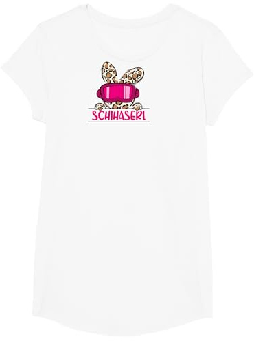 Ski Haserl - Skifahrerin oder Pistenbunny mit Leoprint T-Shirt