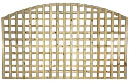 Premier Arch 6x3ft (W: 6ft x H: 3ft) Frameless Rough-Sawn Square Trellis Pressure-Treated Garden Panel with 60-70mm Privacy Squares Fence Topper/Wall Art Width 1828mm x Height: 900mm