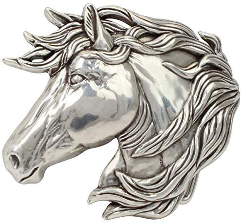 BELTINGER Gürtelschnalle Pferd 4,0 cm | Buckle Wechselschließe Gürtelschließe Reitaccessoires 40mm Massiv | für Reit-Outfit | Silber