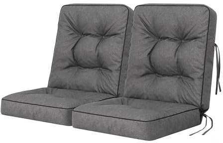 Bjird Bankauflage für Gartenmöbel, Gartenbank, Polsterauflage für Hollywoodschaukel, Auflagen für Gartenschaukelkissen, Sitzkissen, Stuhlauflage, Indoor/Outdoor - Grau - 100 cm (2 x 50 cm)