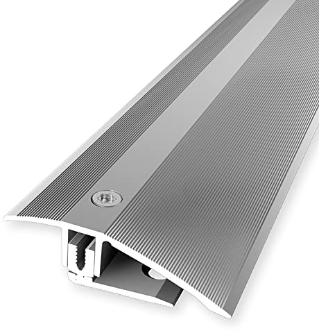 PROVISTON | Ausgleichsprofil flexibel | Parkettprofil | Breite: 51 mm | Höhenausgleich: 7-23 mm | Länge: 900 mm | Aluminiumprofil | Silber | 1 Stück