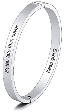 INBLUE Personalisiertes Inspirierendes Armband für Frauen, Individueller Armreif mit Eingravierten Motivierenden Mantra-Sprüchen und Zitaten