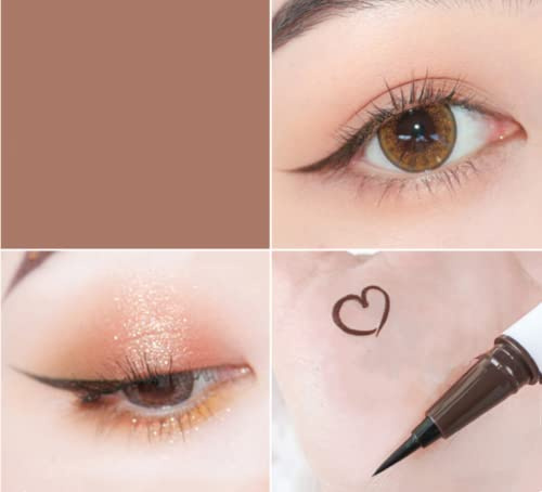 Farbiger Eyeliner Langlebiger Wasserdichter Flüssiger Eyeliner-Stift, Hochpigmentierter Wischfester bunter Eyeliner Langlebig für Frauen (braun)