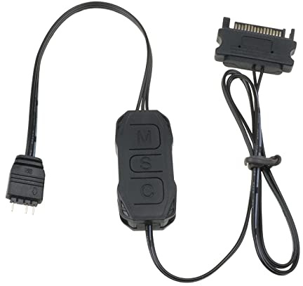 eMagTech ARGB Regler 5V 3-poliges SATA Netzteil Lichtstreifen Controller Kabel für Gehäuselüfter Röhre Lampenplatte Kühlkörper usw.