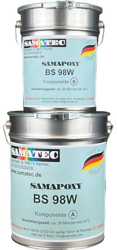 2K Epoxidharz Bodenbeschichtung Bodenfarbe Garagenfarbe Betonfarbe - große Auswahl an RAL Farben - SamaPoxy BS98W 5Kg (RAL 8004 Kupferbraun/Ziegelrot)