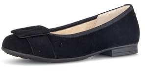 Gabor Damen Klassische Ballerinas, Frauen Flats,Wechselfußbett,Moderate Mehrweite (G),Ballerina-Schuhe,Ballett-Schuhe,schwarz,40 EU / 6.5 UK