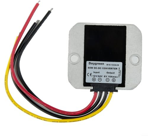 Stromwandler, wasserdicht, staubdicht und stoßfest, Gleichstromwandler, Regler, 12 V, 24 V auf 6 V, DC-DC, Step-Down-Modul, 60 W, 10 A