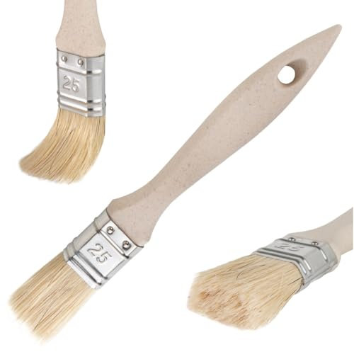 Set di pennelli piatti da 25 – 102 mm | Pennello per verniciatura e vernice | qualità professionale | setole sintetiche/naturali | manico in legno | per vernici e smalti (5 pezzi)