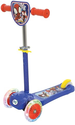 Spidey & His Amazing Friends Mini Go! Tilt 3-Rad-Roller mit Squishle-Tasche, offizielles Lizenzprodukt für Kinder ab 3 Jahren, Tri Unisex Mädchen oder Jungen, verstellbare Lenkerhöhe