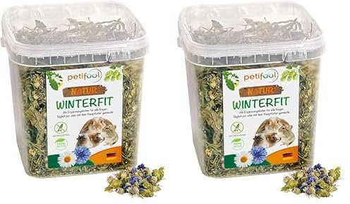 petifool Winterfit 430g - Ergänzungsfutter für Nager - natürliches Nagerfutter für Kaninchen, Meerschweinchen, Hamster, Chinchilla & mehr - ohne künstliche Zusätze - 100% Natur - artgerechtes Futter