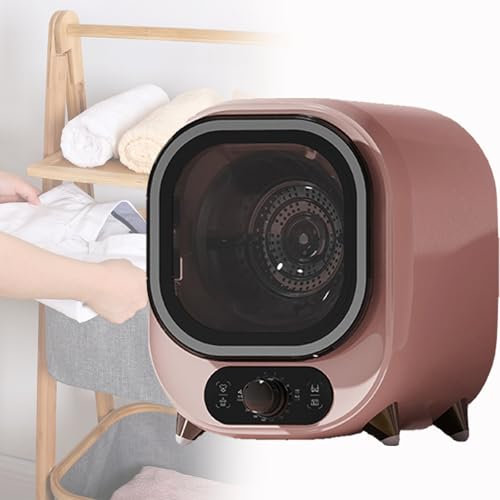 Spdazzleburst Secadora de condensación pequeña, Secadora de ventilación, Capacidad de 0,8 kg, para Uso en encimera o Montaje en Pared, compacta, Mini Secadora centrífuga, para el hogar,Pink
