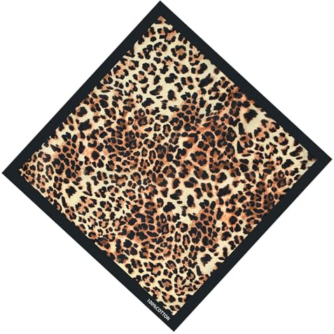 XBOKA Bandana-Kopftuch für Damen, quadratisch, 53,3 cm, Leopardenmuster, bunt, Kopfbedeckung