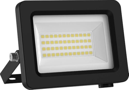 LEDVANCE Projecteur LED de classe d'efficacité énergétique A, boîtier en aluminium noir, 10 W, 1750 lm, pour applications extérieures, design compact, léger, installation facile
