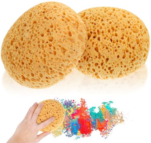 Ptwola 2 Stück Textur Schwamm Heimdekorationsschwamm Künstler Malschwamm für DIY, Kunst, Malerei, Acryl, Aquarell, Marmorierung, Töpferei, Keramik, Strukturierung