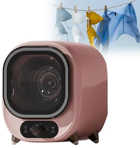 ELIKBH Mini Sèche Linge, Sèche-Linge, Sèche-Linge Portable Mini Essoreuse, 5 Modes de séchage, Charge de 0,8 kg, Mini Sèche Linge Électrique Portable, Sèche-Linge pour sous-Vêtements(Pink)