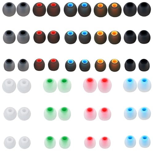 LunarCharm 54 pieces replacement silicone ear tips, 3 sizes headphone ear pads, replacement ear pads, compatible with most in-ear headphones, S/M/L