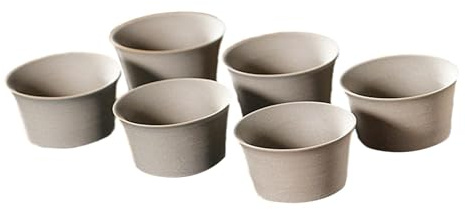 KESOTO 6 tazze da tè cinesi in ceramica, mini ciotola da tè, tazze da tè pomeridiane per uso domestico da 1,7 once, per caffetteria, grigio