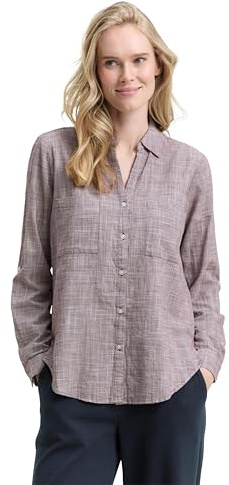 TOM TAILOR 1035247 Camisa, 16427 - Bordeaux Red, 42 para Mujer