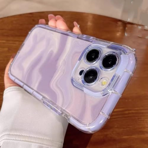 FORLUZ Farbverlauf-Wasserripple-gewellte Telefonhülle für iPhone 11 12 13 14 15 Pro Max, stoßfeste, weiche Rückseite, PR, für iPhone 11