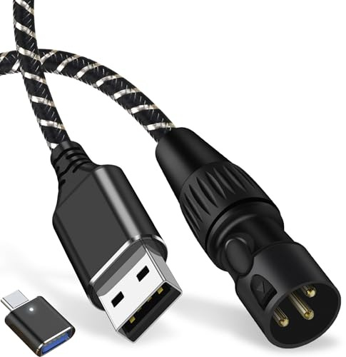 Cable USB a XLR, cable convertidor de audio XLR a USB de 10 pies, cable de audio estéreo de salida tipo C a XLR macho para amplificador, altavoz, consola mezcladora, etc