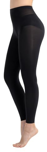 MANZI Ballett Strumpfhose Ohne Fuss Damen Ballett Leggings Semi-Blickdichte Tanz Strumpfhosen 40 Denier Schwarz 1 Paar S/M