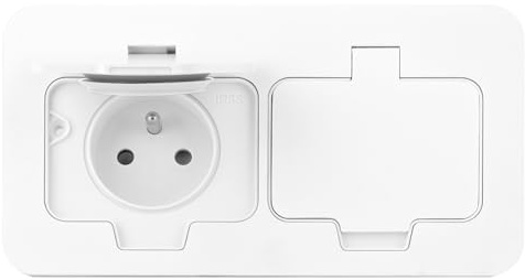 Miratic Enchufe Doble Rectangular Hermético Tipo E Grado de Protección IP55 (Blanco)