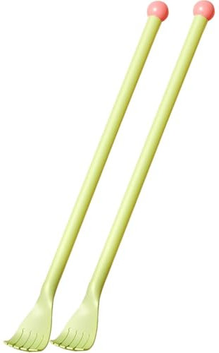 Gratte-Dos avec Manche Allongé, Outil De Massage du Dos avec Cordon, Artefact Anti-démangeaisons en Résine ABS, pour Femmes Enceintes(Green Color,45cm*2)