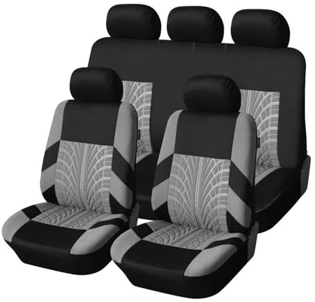 GUOLEIOO Autositzbezüge,für Ford Fiesta Hatchback 2009-2014 2015 2016 Komfortabel Sitzbezüge Auto,Leicht Reinigen Schonbezüge für Autositze,Auto Zubehör,Auto Schonbezug Autositz,5 Seats (Grey)