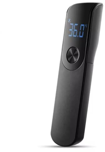 Thermomètre Infrarouge Sans Contact – Précis et Rapide, Écran LCD – Pour Bébé, Enfant, Adulte – Thermomètre Digital Front Noir et Blanc – Mesure Température Corporelle