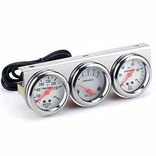 Yctze 3 su 1 Contatore di Tensione di Pressione Dell'olio di Calibro per Auto Universale per Auto 12 V per Auto