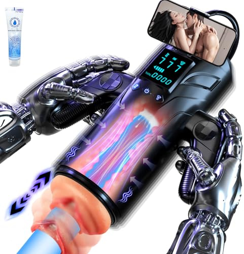 Masturvatore per Uomo Sex Toy - Masturvatore Sexytoysys Uomo con 7 Modalità di Suzione, Spinta e Vibrazione, 3D Vagina Toys Sessuali per Uomini Masturbazione Maschile con Schermo LED