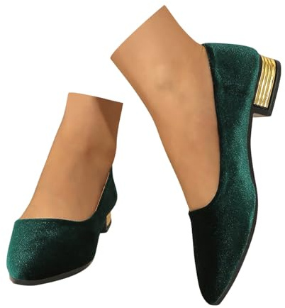 Ballerinas Women's Slip On Ballerina Shoes Flat Summer Shoes Elegant and Comfortable Barefoot Dance Shoes Lightweight Festive Soft Sporty Walking Shoes Trainers Casual Shoes, Dark green, 5 UK