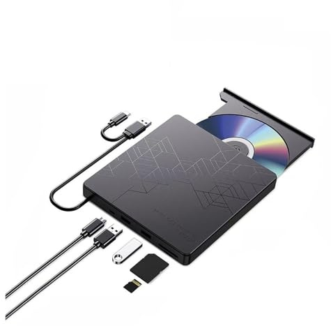 KONGMM Lettore Dvd unità Blu-Ray Esterna 5 in 1, Lettore Ottico Portatile, Lettore Dvd/CD/masterizzatore for Laptop