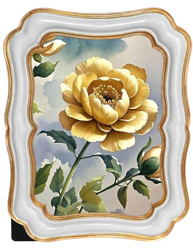 Marco de fotos vintage de 5 x 7 pulgadas, marco decorativo antiguo, marco de fotos de estilo barroco, marco de pared y mesa para exhibición de mesa vertical u horizontal, marco para fotos de 10 x 15