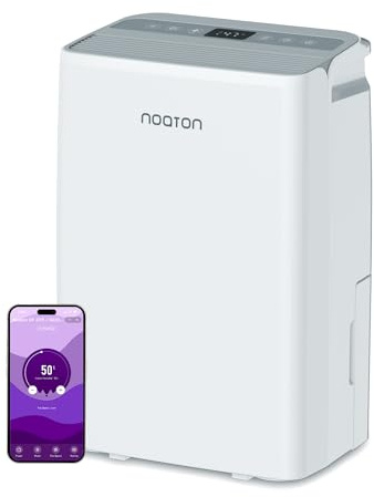 Noaton® DF 4115 WiFi HEPA Smart Luftentfeuchter und Luftreiniger, 15L/24H, 3 Jahre Garantie, 5 Modi, Leise, App, Timer, mit Ablaufschlauch, 2,2 L-Wassertank, für Raum 50 m2, Schlafmod