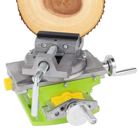 Cross Slider - 24.5 x 25 x 16cm Precision Milling Machine Table, 90° Rotary Table, Cros Slide Drill Machine, Bench Clamp Bracket with Adjustable Jaw | Heavy Duty Metal Processing Drill Vice