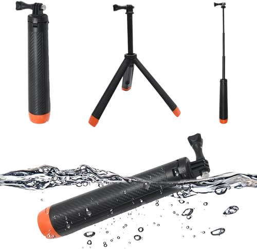Ollanoos 61cm Schwimmender Handgriff Action Cam Unterwasser, Selfie Stick Stativ, mit Kamerahalterungsadapter Handschlaufe, für GoPro 13 12 11 10 9 8 7 6 5 4, Tauchfotografie Zubehör