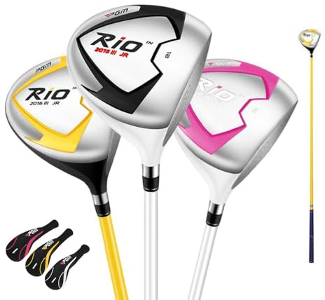Junior golfdriver 58 graders loft grafitskaft #1 golfklubba trä med huvudbonad för höger hand pojkar flickor Fairway trä träning sport (rosa, ålder 3-5)
