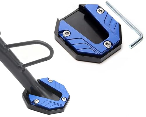 Motorrad Seitenständer Unterlage für Yamaha BT 1100 Bulldog, Motorrad Ständer Verlängerung Pad Stützplatte Verbreiterung Platte Pad,A/Blue