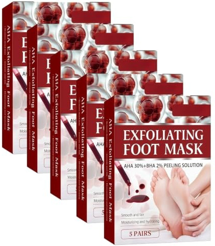 Fot Peeling Peach Mask, återfuktande fotmask med kokosnöt - vård av förhårdnader och död hud - återfuktande fotexfolierande, kallusskalande fötter för