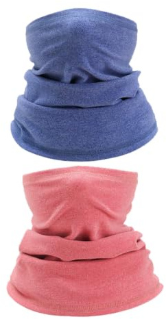 Awumbuk tubhalsduk barn, fleece halsduk barn pojkar flickor vindtät barnhalsduk loop halsduk vinter halsvärmare svart halsduk skidmask multifunktionell duk 2 stycken